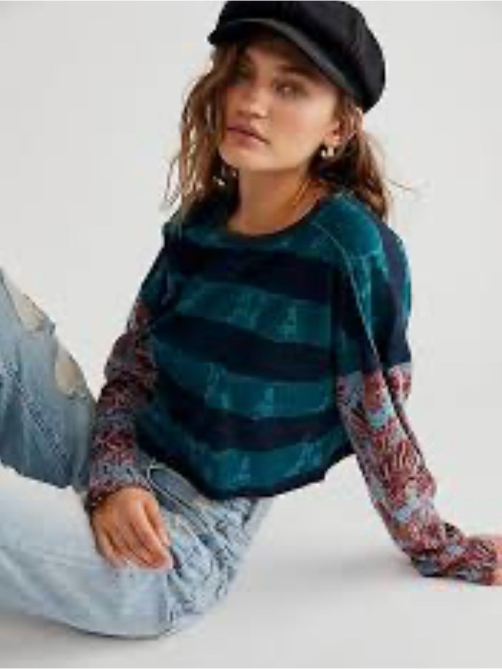 We the free Jamie long sleeve cropped tee